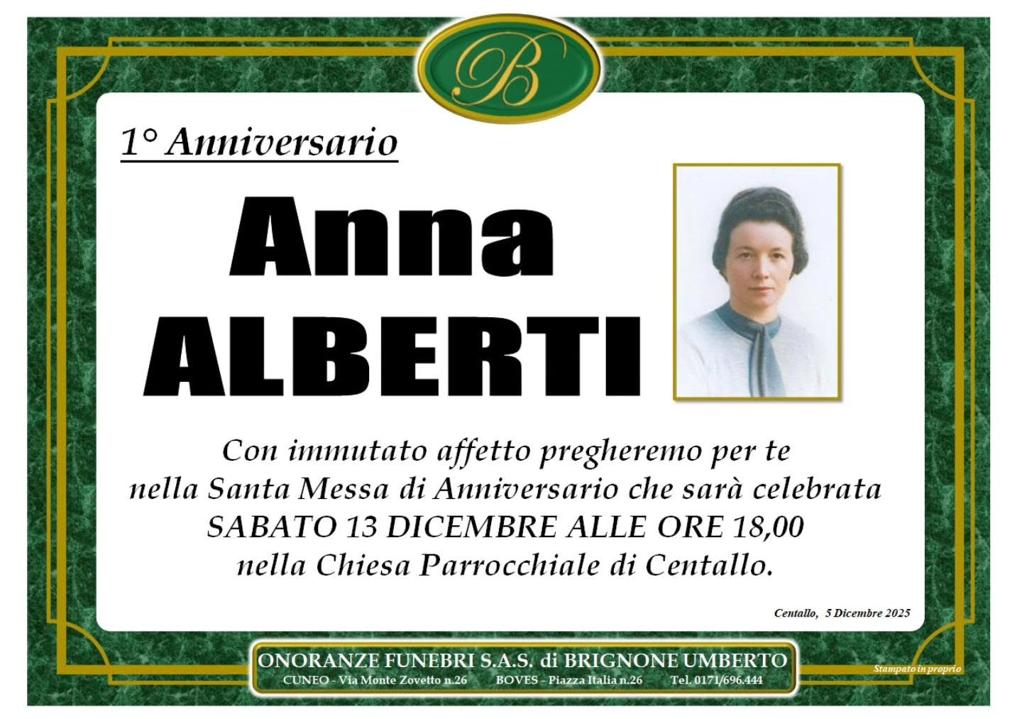 Manifesto funebre di Anna Alberti